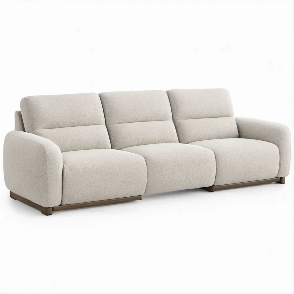 3-Sitzer-Sofa in Creme aus Polyester-Bouclé, 230 x 95 x 88 cm