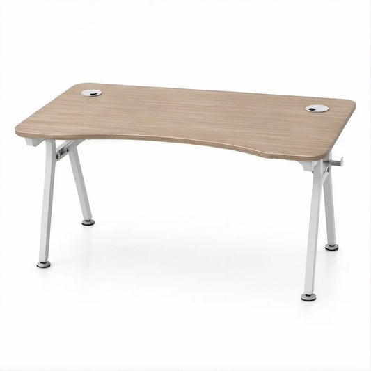 Gaming-Schreibtisch in heller Eichenoptik und Weiss, 120 x 60 x 75 cm